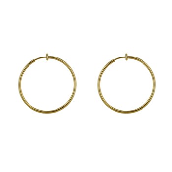 Boucles d'Oreilles Plaqué Or Créoles Pour Oreilles Non Percées 1,5cm