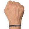 Bracelet Homme Double Tour Cuir Tréssé Rond pour Poignet 19cm - Marron foncé - vue V2
