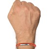 Bracelet Homme Double Tour Cuir Tréssé Rond pour Poignet 19cm - Orange - vue V2