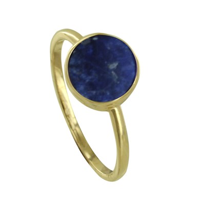 Bague Plaqu Or et Sodalite Ronde LES POULETTES MATY