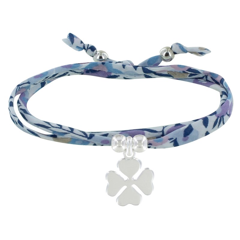 Bracelet Double Tour Lien Liberty et Trèfle Argent 925 - Classics - Violet clair