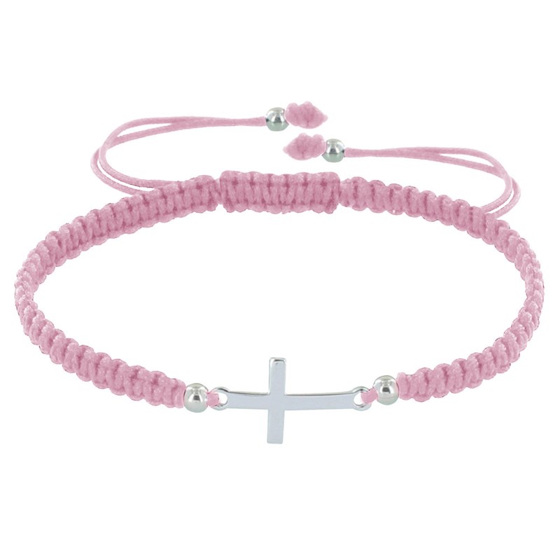 Bracelet Argent 925 Croix Lien Tréssé - Classics - Rose
