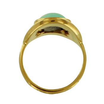 Gold-plated Oval Twisted Ring with Amazonite Stone