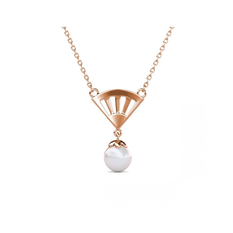Collier Ingride Pearl - Or Rosé et Cristal - vue 3
