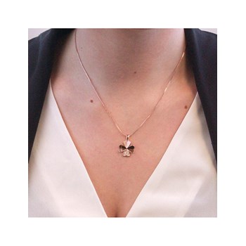 Clover Petal Pendant - Rose Gold and Crystal