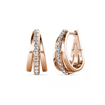 Earrings Aurielle Hoop - Rose Gold and Crystal