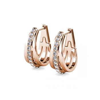 Earrings Aurielle Hoop - Rose Gold and Crystal
