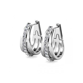 Boucles d'oreilles Aurielle Hoop - Argenté et Cristal