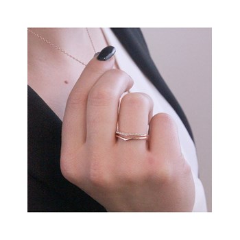 Bague Tiryns - Or Rosé et Cristal