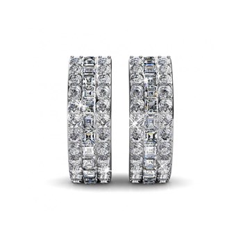 Olena Earrings - Silver and Crystal