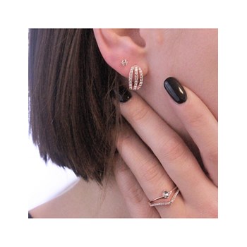 Elegant Earrings - Rose Gold and Crystal