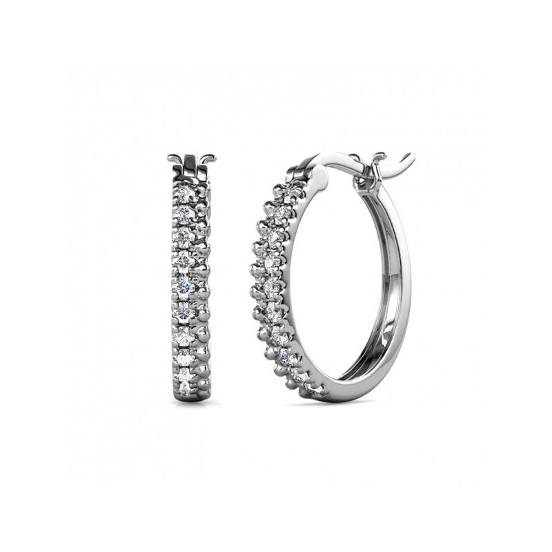 Boucles d'oreilles Adlai - Argenté et Cristal