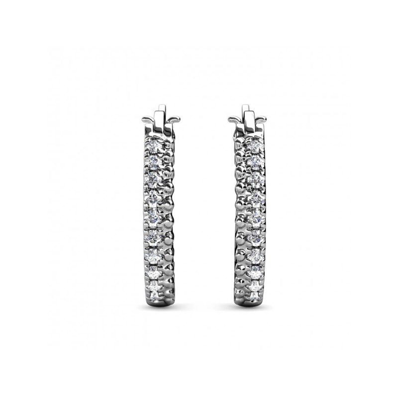 Boucles d'oreilles Adlai - Argenté et Cristal - vue 4