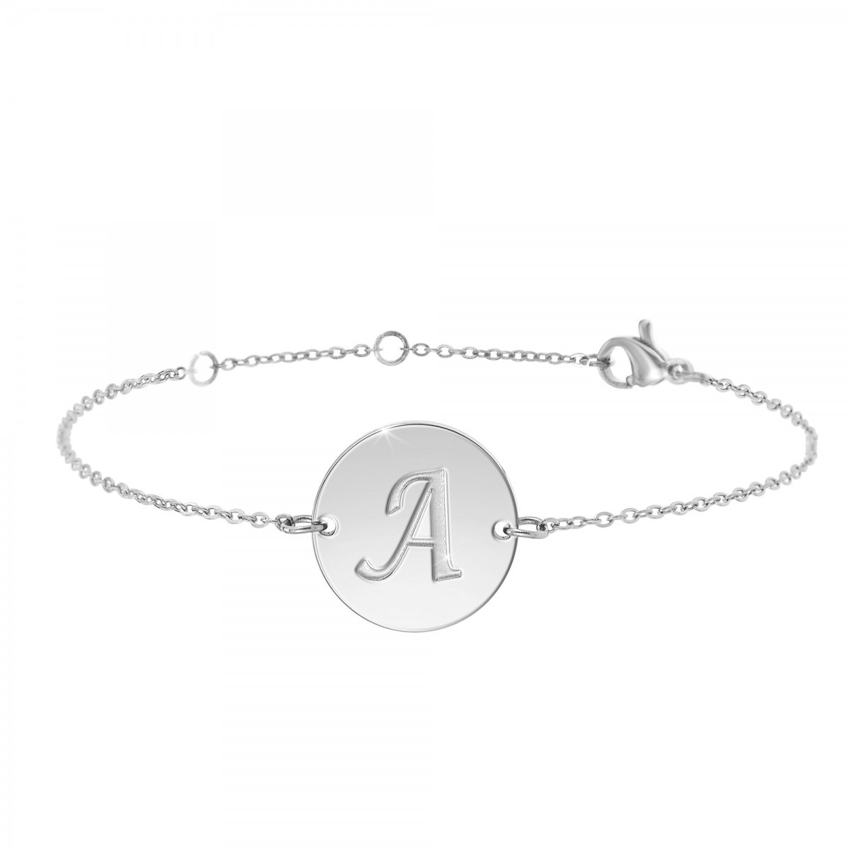 Bracelet lettre A en acier inoxydable SC Crystal