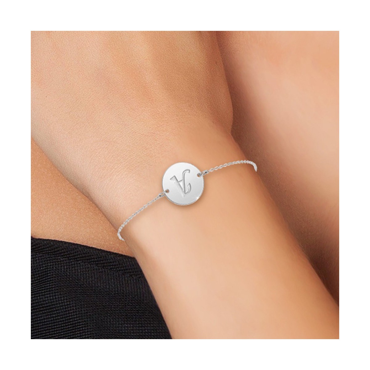 Bracelet lettre A en acier inoxydable SC Crystal - vue 3