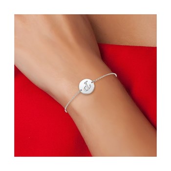 Bracelet lettre P en acier inoxydable SC Crystal