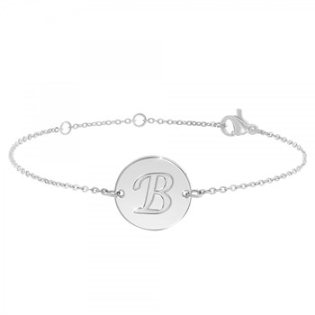 Bracelet lettre B en acier inoxydable SC Crystal