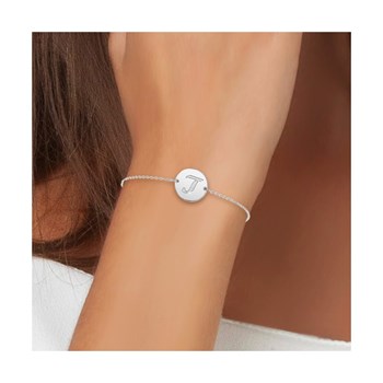 Bracelet lettre L en acier inoxydable SC Crystal