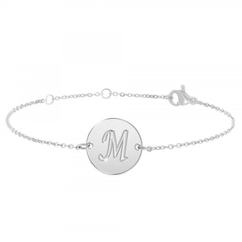 Bracelet lettre M en acier inoxydable SC Crystal