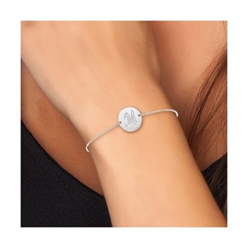 Bracelet lettre M en acier inoxydable SC Crystal