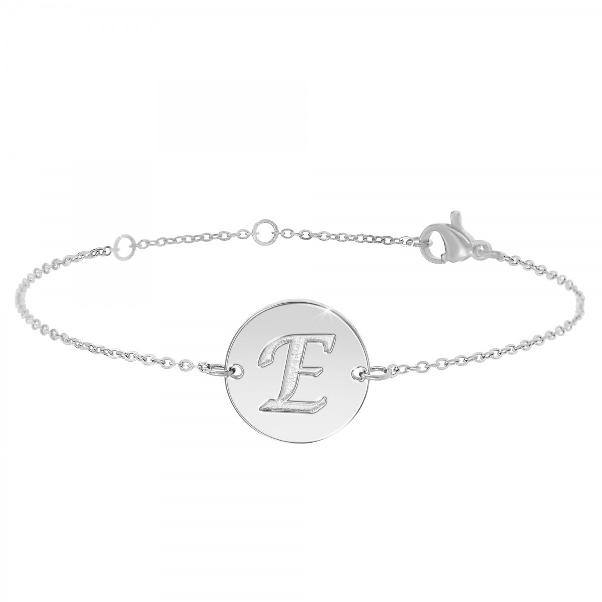 Bracelet Lettre E En Acier Inoxydable SC Crystal MATY