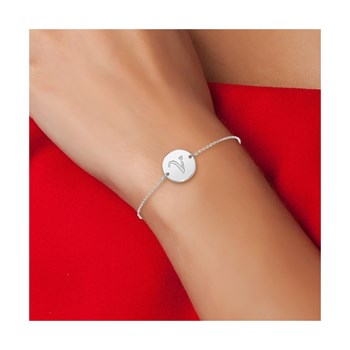 Bracelet lettre V en acier inoxydable SC Crystal