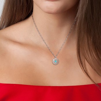 Collier SC Crystal orné d'une pierre turquoise