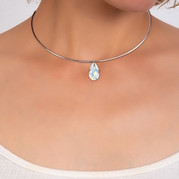 Glittering crystal choker necklace