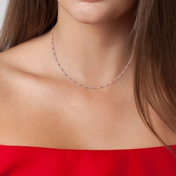Collier perles rouge par SC Bohème