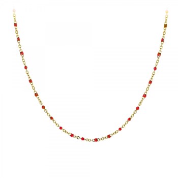 Collier perles rouge par SC Bohème