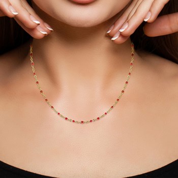 Collier perles rouge par SC Bohème
