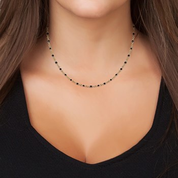 Collier perles noires par SC Bohème