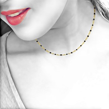 Collier perles noires par SC Bohème