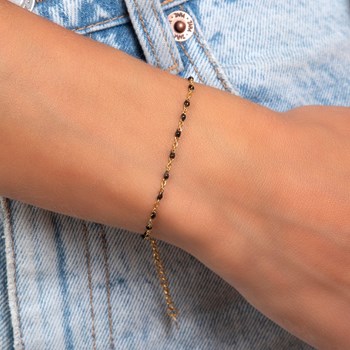 Bracelet perles noires par SC Bohème