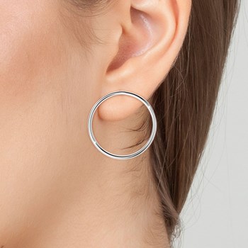 Boucles d'oreilles créoles en acier inoxydable SC Crystal