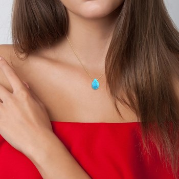Collier SC Bohème orné d'une pierre turquoise