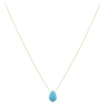 Collier SC Bohème orné d'une pierre turquoise