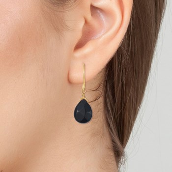 Boucles d'oreilles SC Bohème ornées de deux obsidiennes