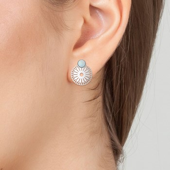 Boucles d'oreilles SC Bohème ornées de nacre grise