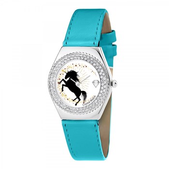 Montre Alysson licorne à mouvement tournant SC Crystal ornée de Cristaux scintillants