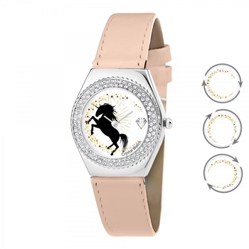 Montre Alysson licorne à mouvement tournant SC Crystal ornée de Cristaux scintillants
