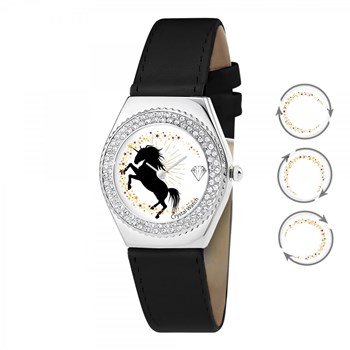 Montre Alysson licorne à mouvement tournant SC Crystal ornée de Cristaux scintillants