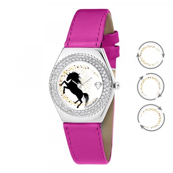 Montre Alysson licorne à mouvement tournant SC Crystal ornée de Cristaux scintillants
