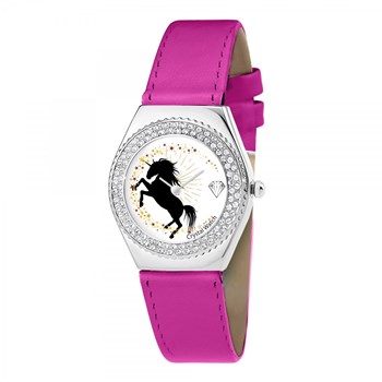Montre Alysson licorne à mouvement tournant SC Crystal ornée de Cristaux scintillants
