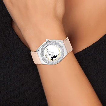 Montre Alysson fée à mouvement tournant SC Crystal ornée de Cristaux scintillants