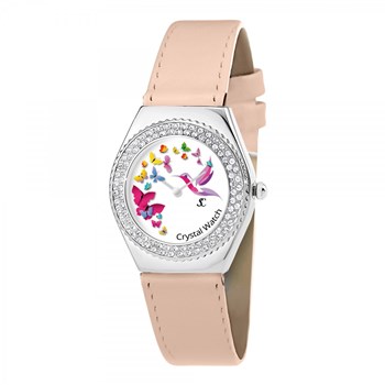 Montre Alysson papillons à mouvement tournant SC Crystal ornée de Cristaux scintillants