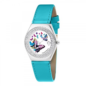 Montre Alysson papillon à mouvement tournant SC Crystal ornée de Cristaux scintillants