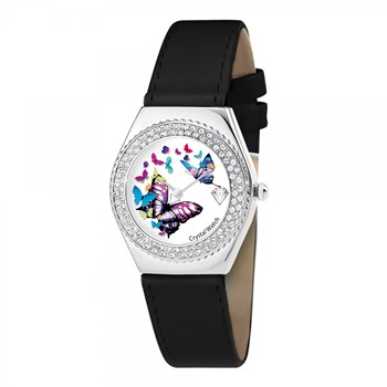 Montre Alysson papillon à mouvement tournant SC Crystal ornée de Cristaux scintillants