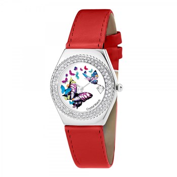 Montre Alysson papillon à mouvement tournant SC Crystal ornée de Cristaux scintillants