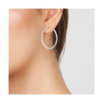 Boucles d'oreilles créoles en acier inoxydable SC Crystal